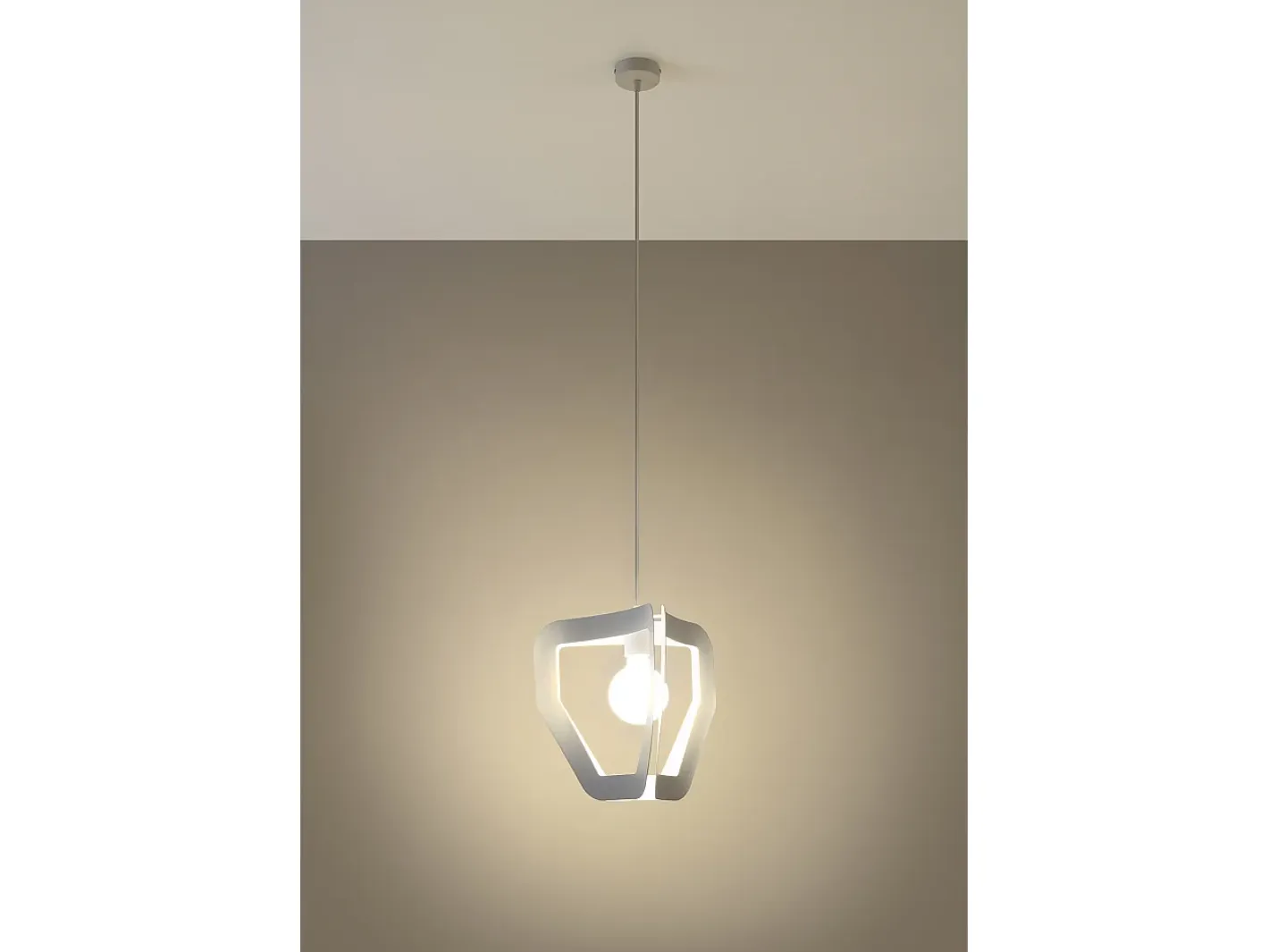 Sollux Lighting Lampada a sospensione moderna con struttura a filo bianco E27 Lámpara colgante moderna con marco de alambre E27 Blanco Outlet