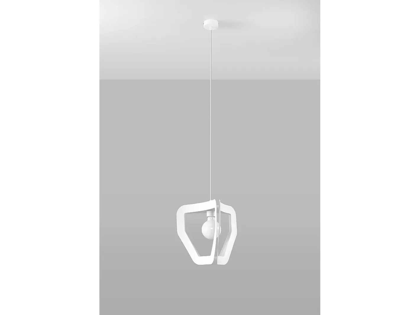 Sollux Lighting Lampada a sospensione moderna con struttura a filo bianco E27 Lámpara colgante moderna con marco de alambre E27 Blanco Outlet