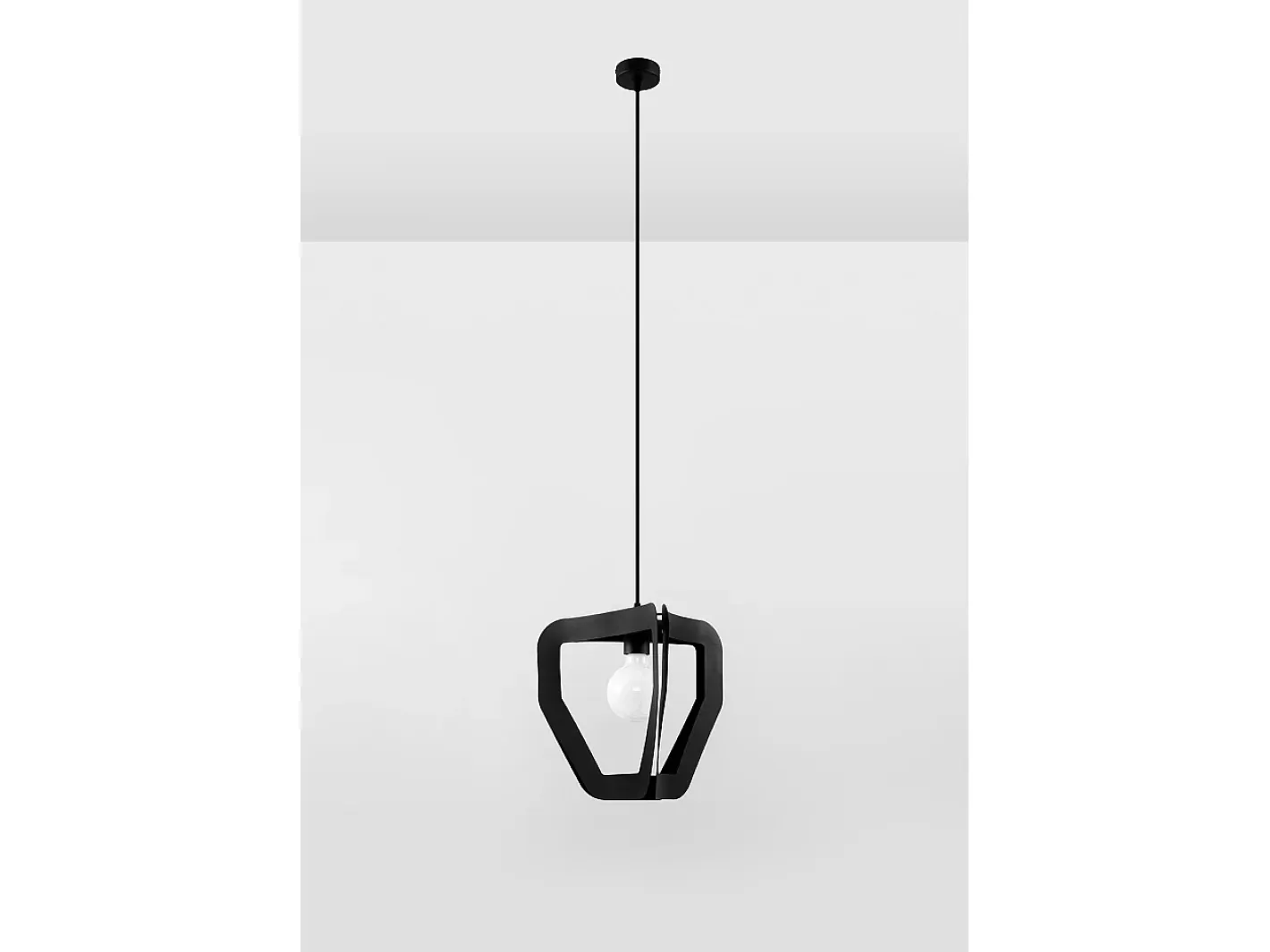 Sollux Lighting Lámpara Suspendida-Lampada a sospensione moderna con struttura a filo nera E27 E Lámpara colgante moderna con marco de alambre E27 Negro