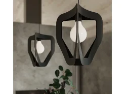 Sollux Lighting Lámpara Suspendida-Lampada a sospensione moderna con struttura a filo nera E27 E Lámpara colgante moderna con marco de alambre E27 Negro