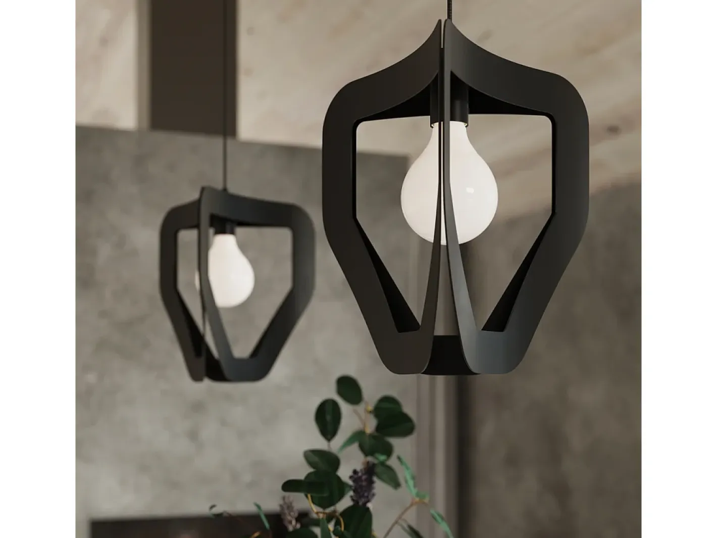 Sollux Lighting Lámpara Suspendida-Lampada a sospensione moderna con struttura a filo nera E27 E Lámpara colgante moderna con marco de alambre E27 Negro