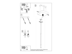 Discount Sollux Lighting Lampada a sospensione sottile da 8 cm nera, cromata G9 Lámpara colgante Slim de 8 cm Negro, Cromo G9 Gris