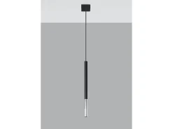 Discount Sollux Lighting Lampada a sospensione sottile da 8 cm nera, cromata G9 Lámpara colgante Slim de 8 cm Negro, Cromo G9 Gris