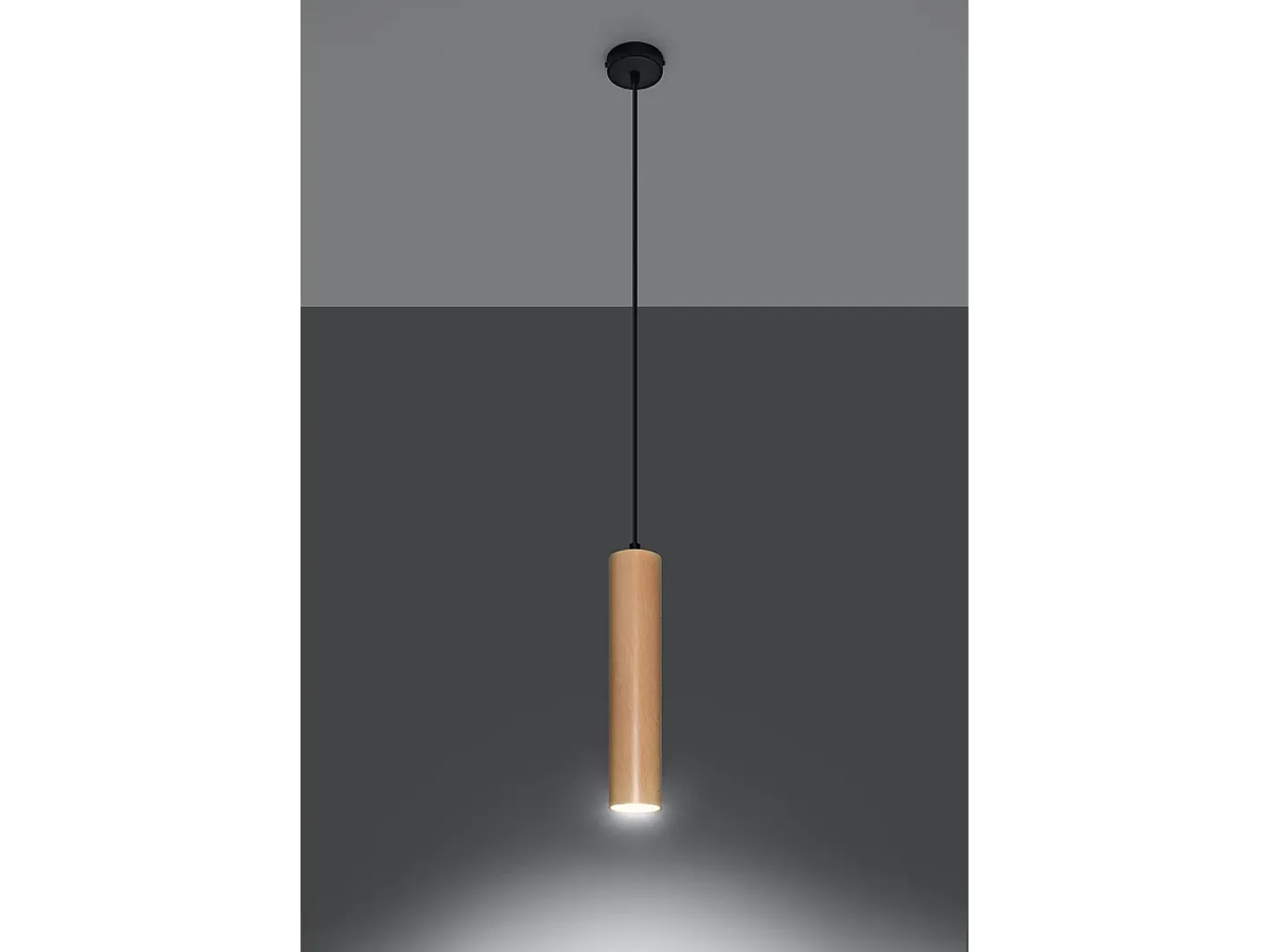 Clearance Sollux Lighting Lampada a sospensione sottile 8 cm in legno naturale GU10 Lámpara colgante Slim 8cm Madera natural GU10 Marru00f3n