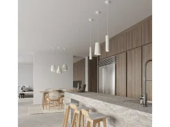 Hot Sollux Lighting Lampada a sospensione sottile in ceramica bianca GU10 Lámpara Colgante de Cerámica Slim Blanca GU10 Blanco