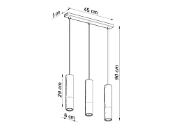 Sollux Lighting Lampada a sospensione tripla Nero, Rame GU10 Lámpara colgante triple negra, cobre GU10 Negro Sale
