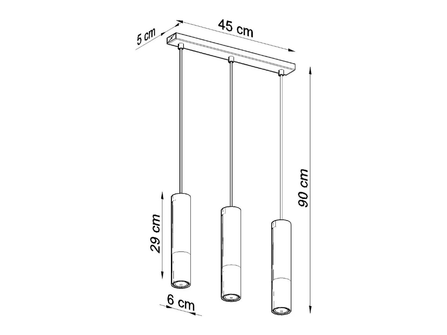 Sollux Lighting Lampada a sospensione tripla Nero, Rame GU10 Lámpara colgante triple negra, cobre GU10 Negro Sale