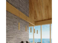 Sollux Lighting Lámpara Suspendida-Lampada a sospensione tripla in legno naturale GU10 Lámpara colgante triple madera natural GU10 Marru00f3n