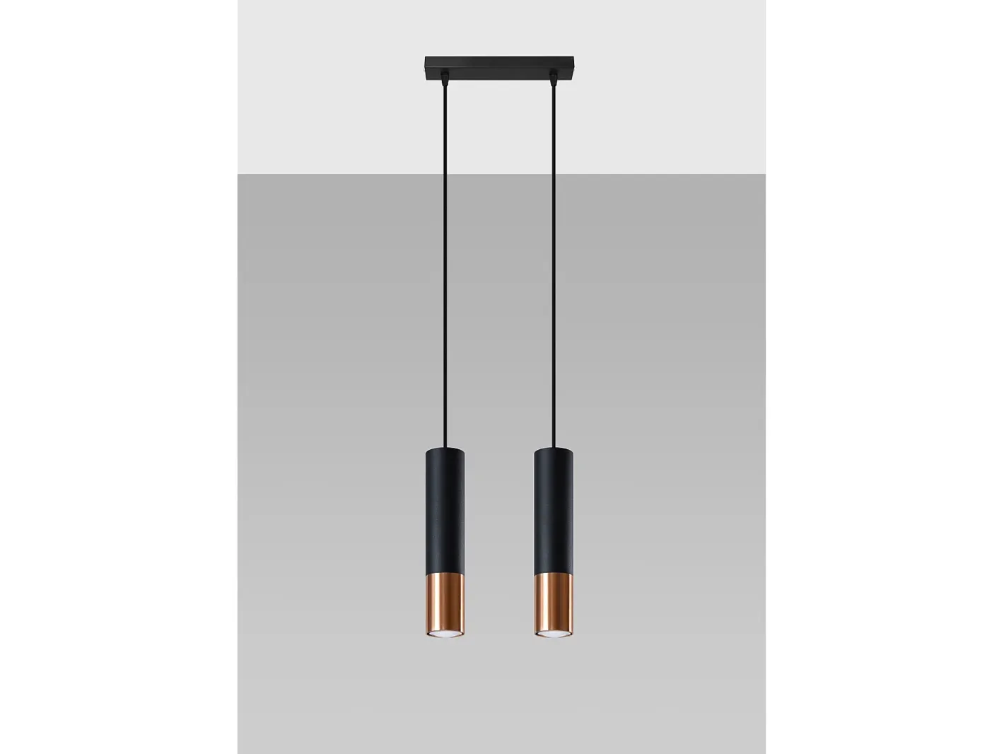 Best Sollux Lighting Lampada a sospensione Twin Nero, Rame GU10 Lámpara colgante Twin, , Cobre GU10 Negro