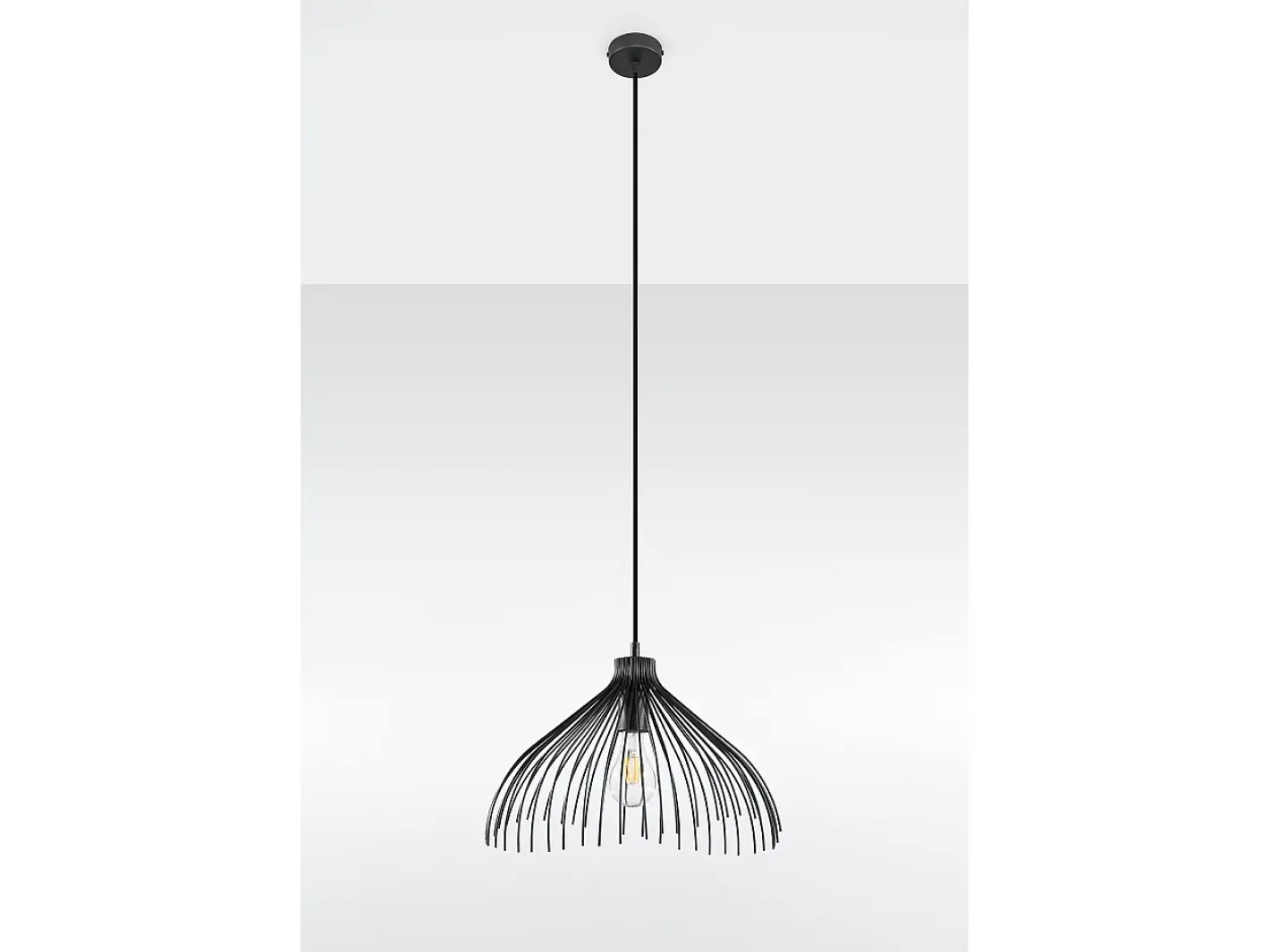 Sollux Lighting Lampada a sospensione Wire Frame nera E27 Lámpara colgante con marco de alambre E27 Negro