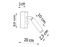 Sollux Lighting Lampada da parete a faretto singolo da lettura nera G9 Lámpara de pared de lectura con foco individual G9 Negro