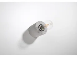 Sollux Lighting Aplique Para Pared-Lampada da parete rotonda da superficie grigia E27 Lámpara de pared redonda de superficie E27 Gris