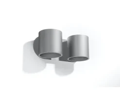 Sollux Lighting Aplique Para Pared-Lampada da parete Twin Round Up & Down grigia G9 Lámpara de pared Twin Round Up & Down G9 Gris