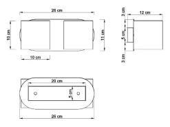 Sollux Lighting Aplique Para Pared-Lampada da parete Twin Round Up & Down grigia G9 Lámpara de pared Twin Round Up & Down G9 Gris