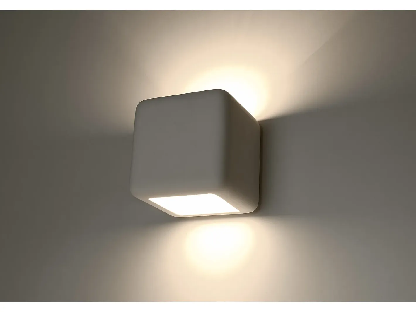 New Sollux Lighting Lampada da parete Up & Down in gesso bianco E27 Aplique Up & Down Yeso E27 Blanco