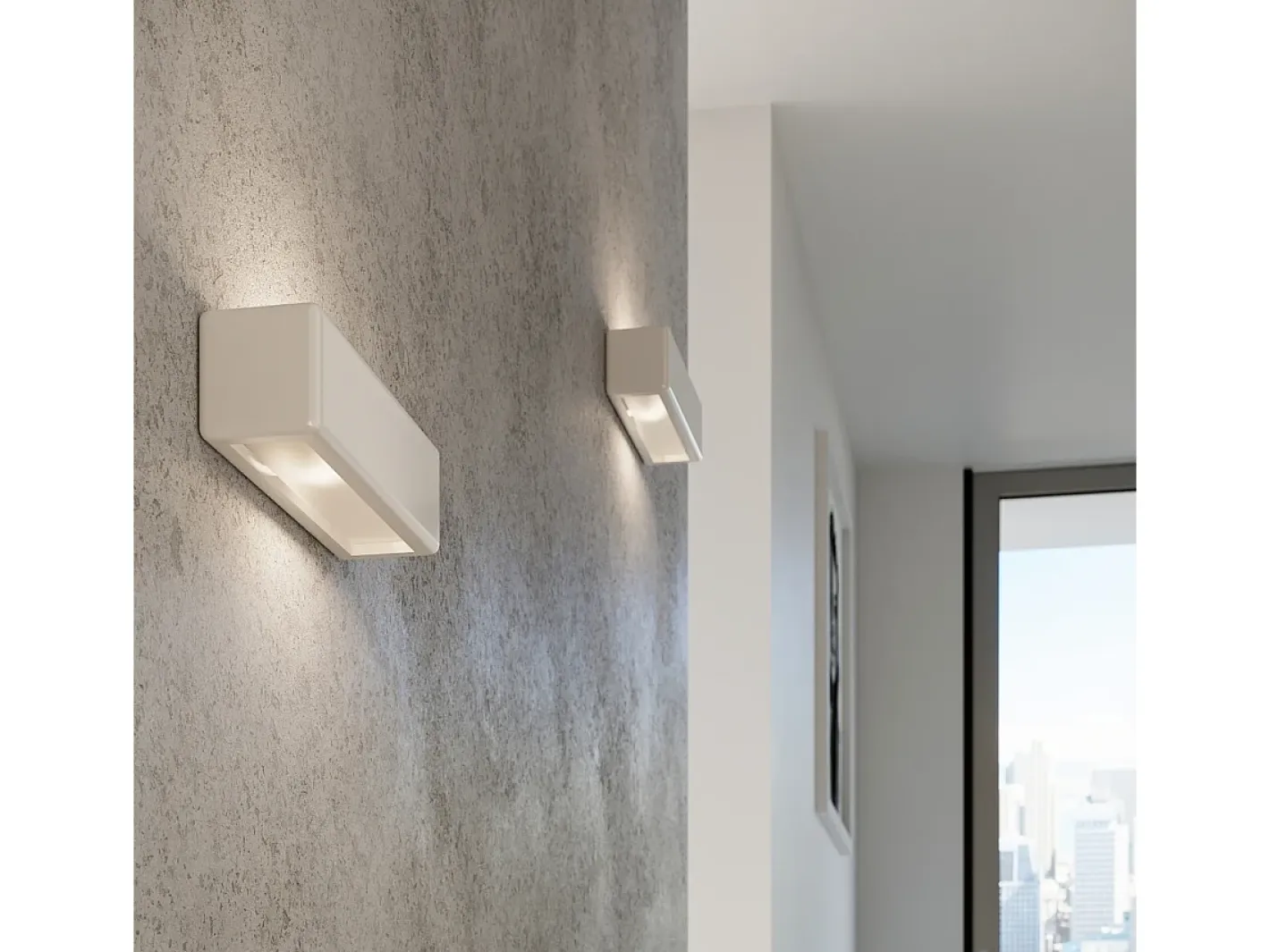 New Sollux Lighting Lampada da parete Up & Down in gesso bianco E27 Aplique Up & Down Yeso E27 Blanco