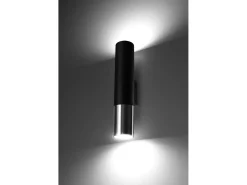 Sollux Lighting Aplique Para Pared-Lampada da parete Up & Down Nero, Cromo GU10 Lámpara de pared Up & Down Negro, Cromado GU10 Gris