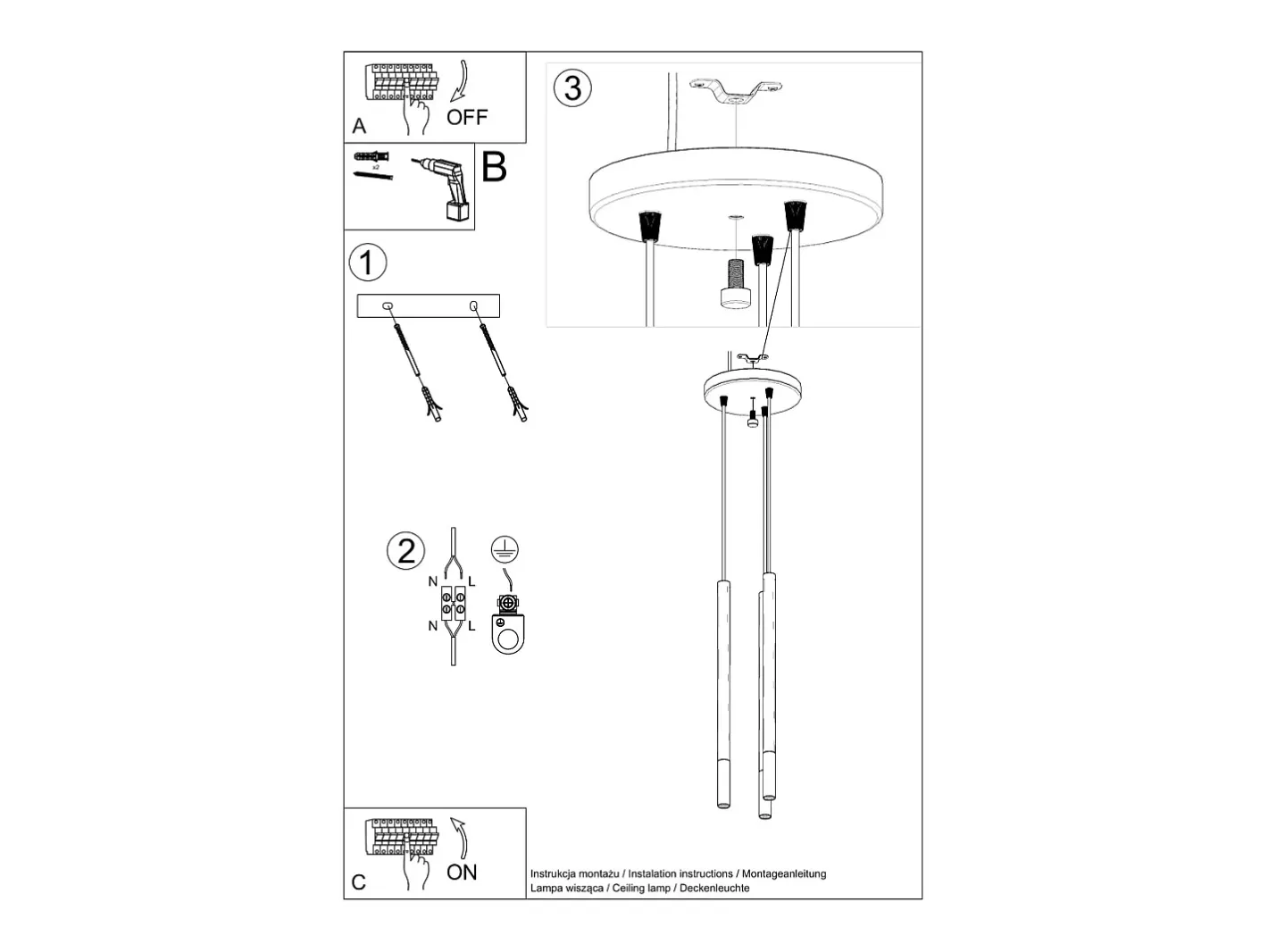 Sollux Lighting Lámpara Suspendida-Lampadario a sospensione Cluster Drop Nero, Rame G9 Lámpara colgante Cluster Drop , Cobre G9 Negro