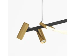 Maytoni Lampadario A Sospensione Moderno Tau Alluminio Nero Luce Led 30W Negro