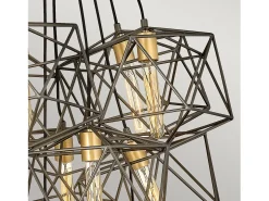 Lámpara Suspendida-Lampadario Classico Astrid Acciaio Bronzo Metallico Opaco Oro Deluxe 11 Luce E27 Multicolor
