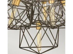 Lámpara Suspendida-Lampadario Classico Astrid Acciaio Bronzo Metallico Opaco Oro Deluxe 11 Luce E27 Multicolor