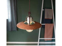Clearance Ferroluce Lampadario Classico Bologna Metallo E Ceramica Nero Sfumato Rame 30Cm 1 Luce E27 Cobrizo
