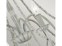 Lampadario Classico Maryville Acciaio Grigio Slavato Legno 6 Luci E14 Gris Sale