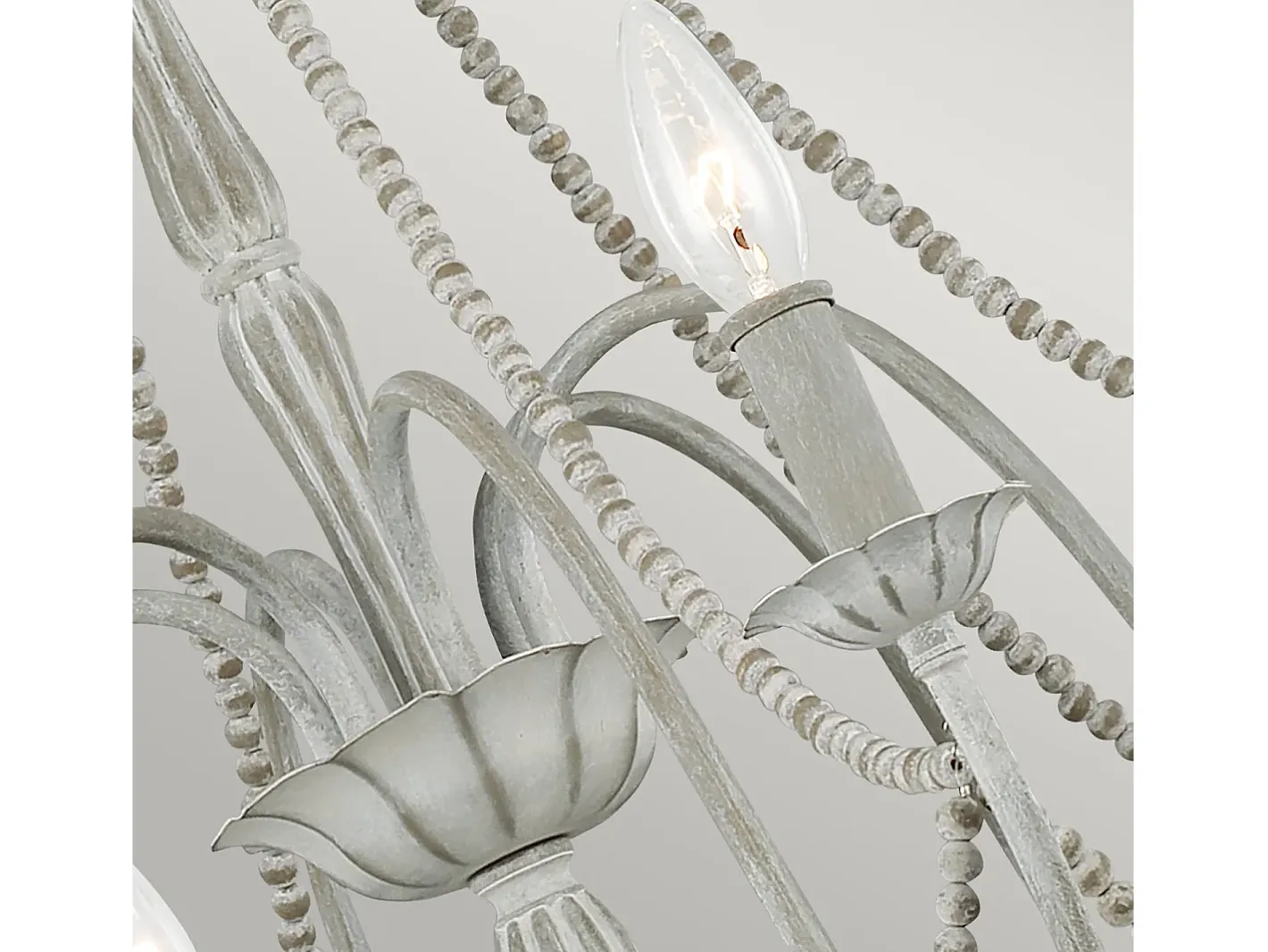 Lampadario Classico Maryville Acciaio Grigio Slavato Legno 6 Luci E14 Gris Sale