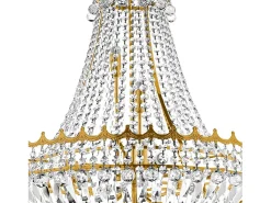 Lámpara Suspendida-Lampadario Classico Versailles Acciaio Oro Vetro 13 Luci E14 Dorado