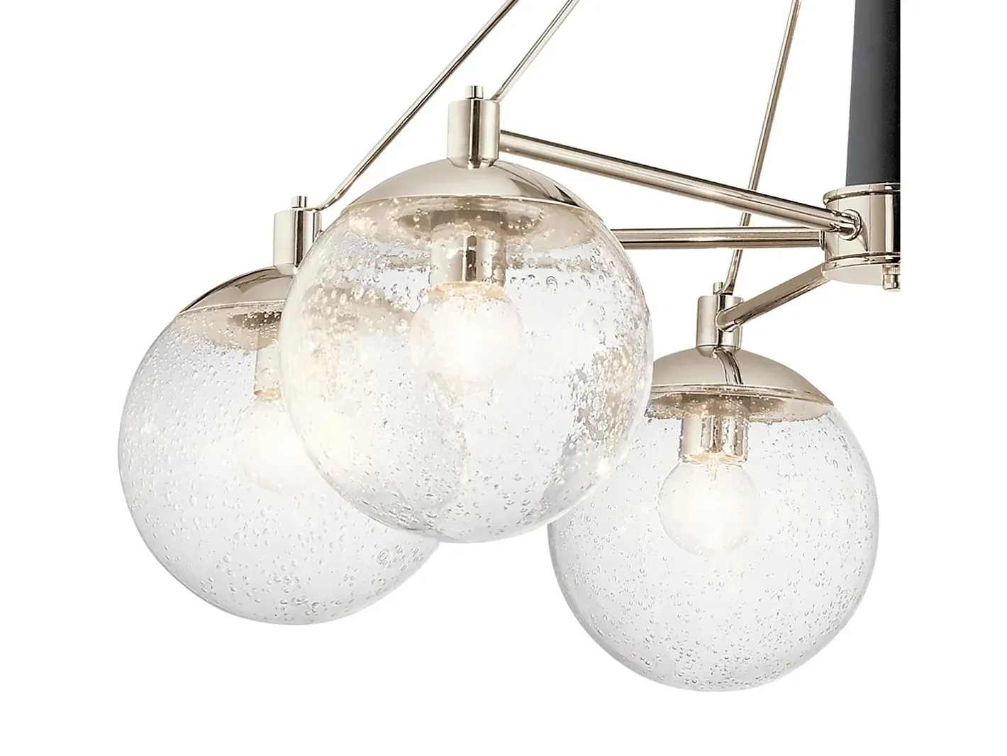 Lámpara Suspendida-Lampadario Contemporaneo Marilyn Acciaio Nichel Lucido Vetro 6 Luci E27 Gris