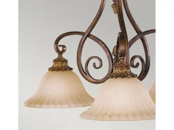 Lampadario Contemporaneo Sonoma Valley Acciaio Marrone Antico Vetro 3 Luci E27 Marru00f3n Sale