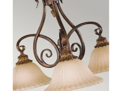 Lampadario Contemporaneo Sonoma Valley Acciaio Marrone Antico Vetro 3 Luci E27 Marru00f3n Sale