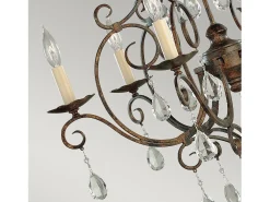 Lampadario Contemporaneo Chateau Acciaio Bronzo Moka Cristallo 6 Luci E14 Bronce Online