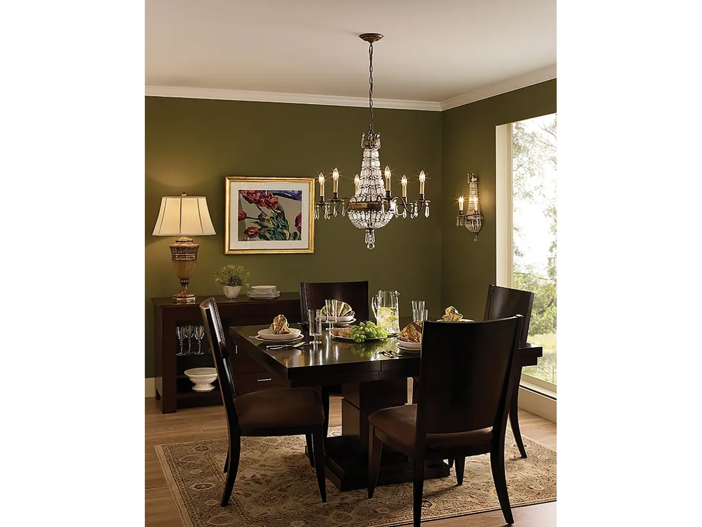 Lampadario Contemporaneo Bellini Acciaio Bronzo Ossidato Cristallo 6 Luci E14 Bronce New
