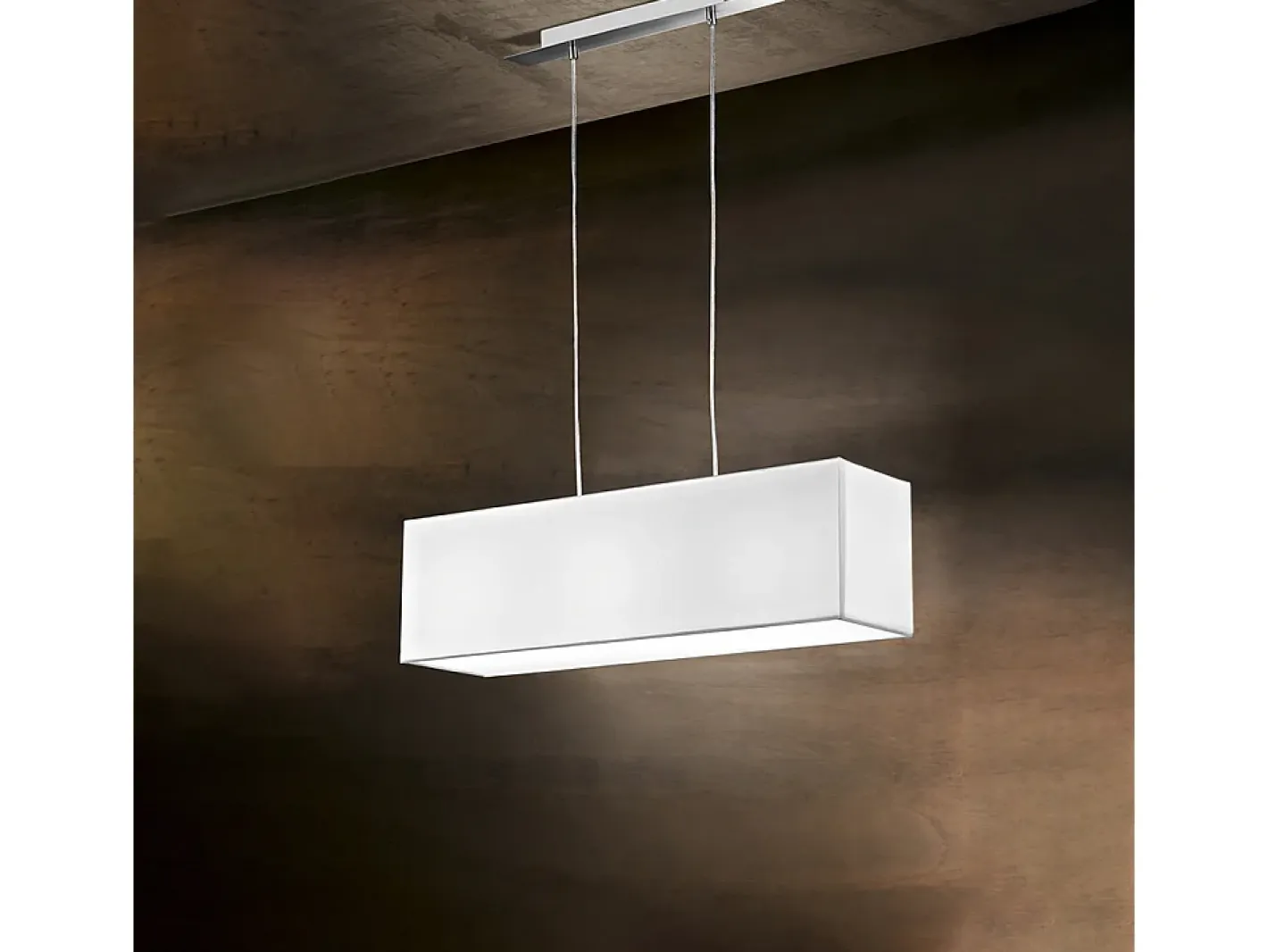 Outlet Lampadario Contemporaneo Para Hotel Metallo Cromo Tessuto Bianco 3 Luci E27 Blanco