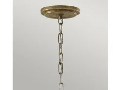 Lámpara Suspendida-Lampadario Contemporaneo Argento Acciaio Foglia Argento Vetro 3 Luci E14 Plateado