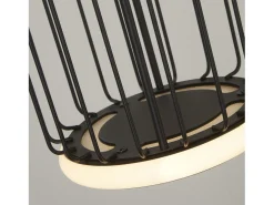 New Lampadario Contemporaneo Circolo Alluminio Bianco Silicone Nero Led 35W 3000K Blanco