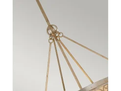 Lampadario Contemporaneo Arabesque Acciaio Foglia Argento Vetro 4 Luci E27 Plateado Discount