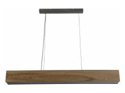 Lámpara Suspendida-Lampadario Contemporaneo Cenere Acciaio Marrone Legno Argento Led 21W 3000K Marru00f3n