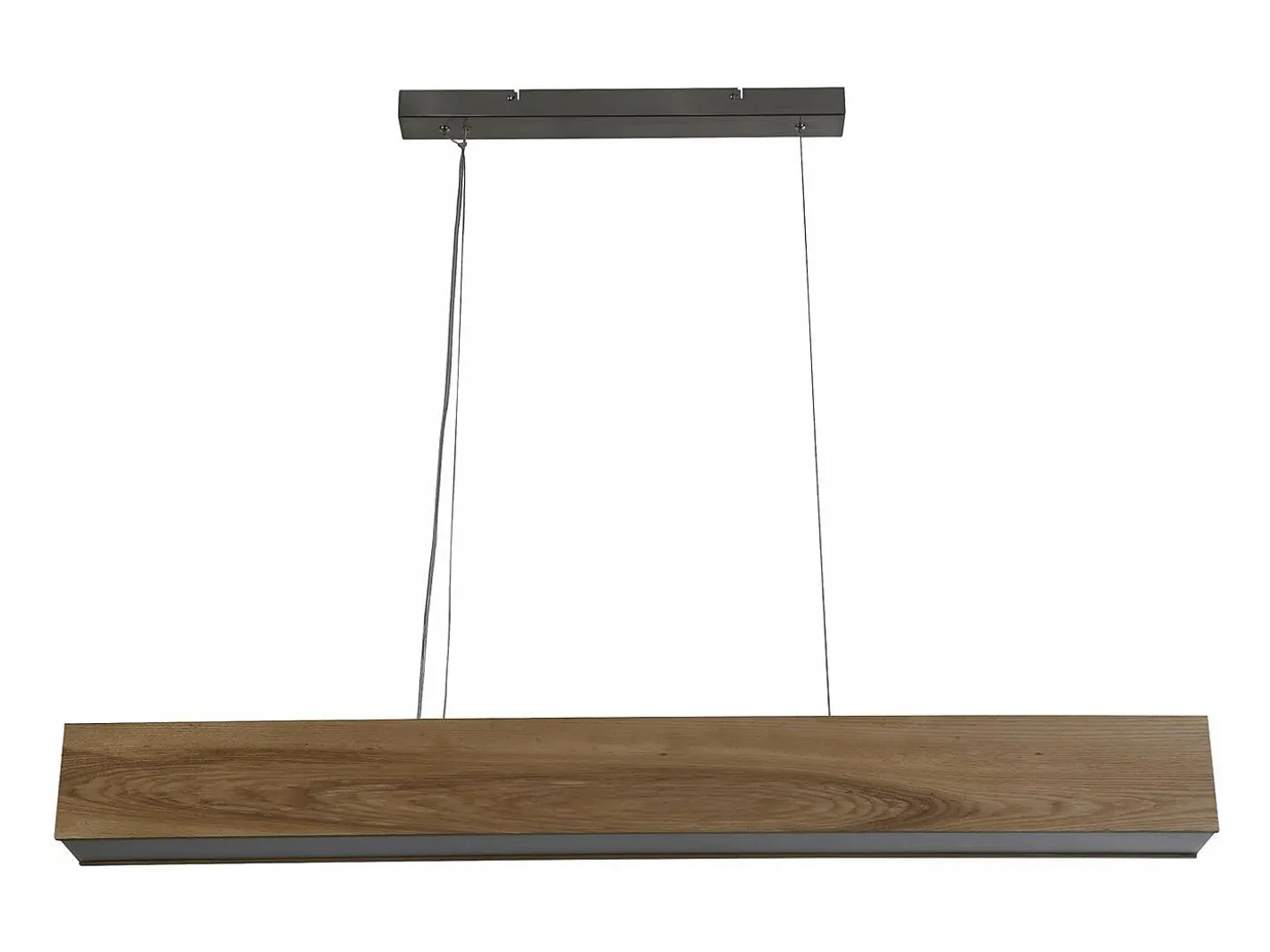 Lámpara Suspendida-Lampadario Contemporaneo Cenere Acciaio Marrone Legno Argento Led 21W 3000K Marru00f3n