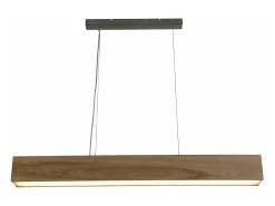 Lámpara Suspendida-Lampadario Contemporaneo Cenere Acciaio Marrone Legno Argento Led 21W 3000K Marru00f3n