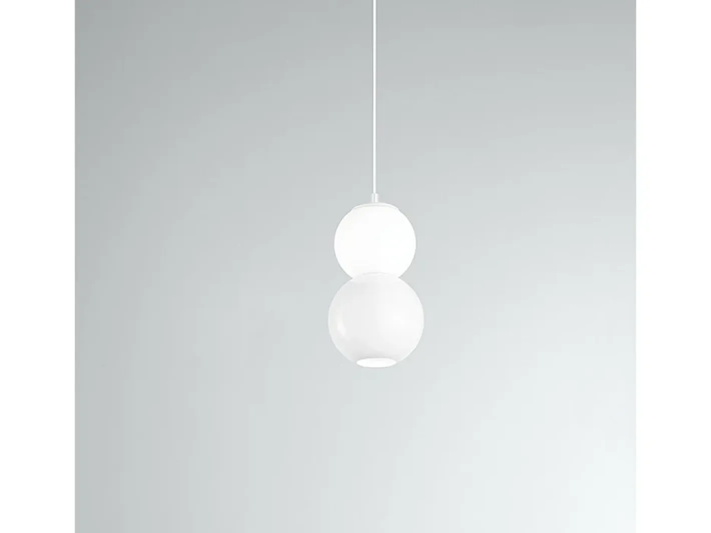 Discount Lampadario Contemporaneo Binario Metallo Bianco Vetro Led 10+10W 3000K Blanco