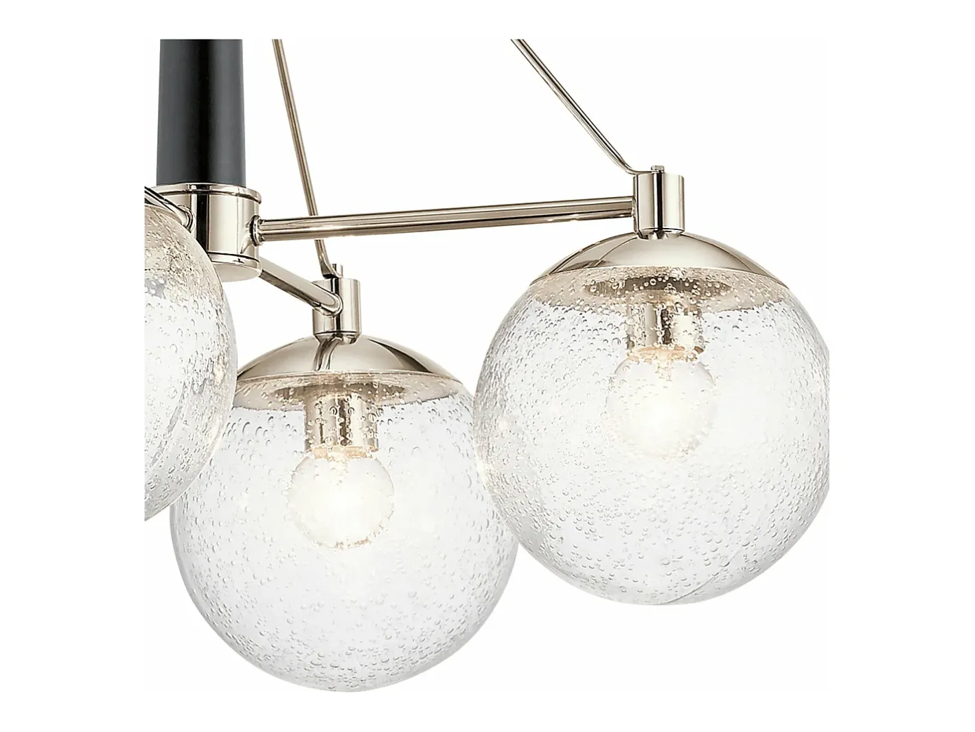 Lámpara Suspendida-Lampadario Contemporaneo Marilyn Acciaio Nichel Lucido Vetro 4 Luci E27 Gris