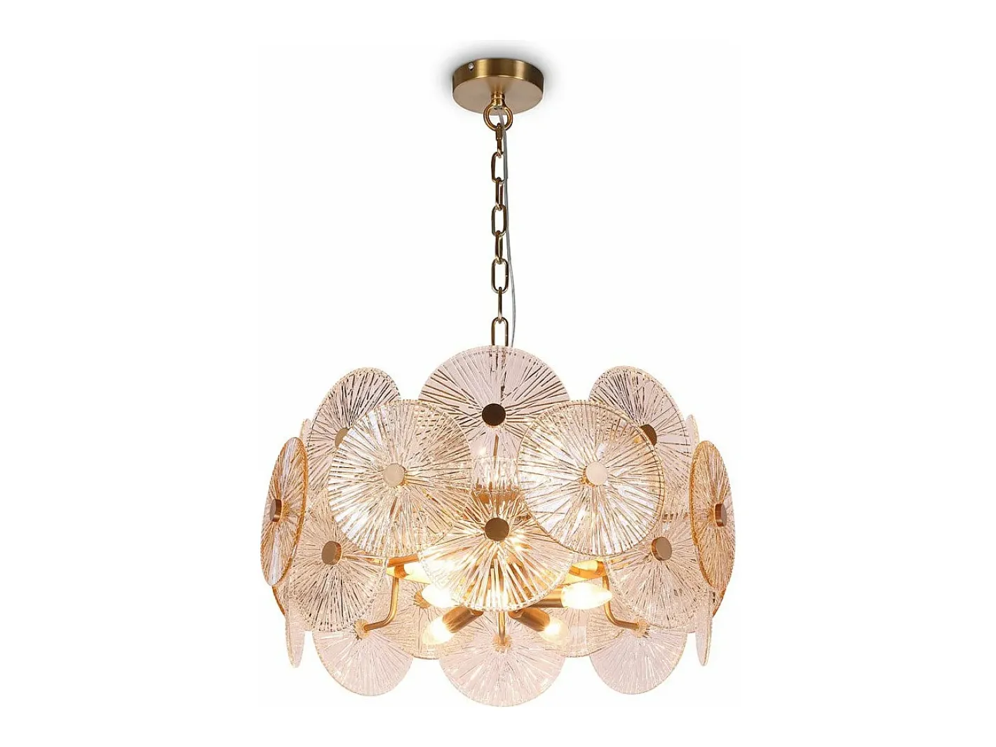 Maytoni Lámpara Suspendida-Lampadario Contemporaneo Aster Metallo Oro 8 Luci Con Diffusore In Vetro Dorado