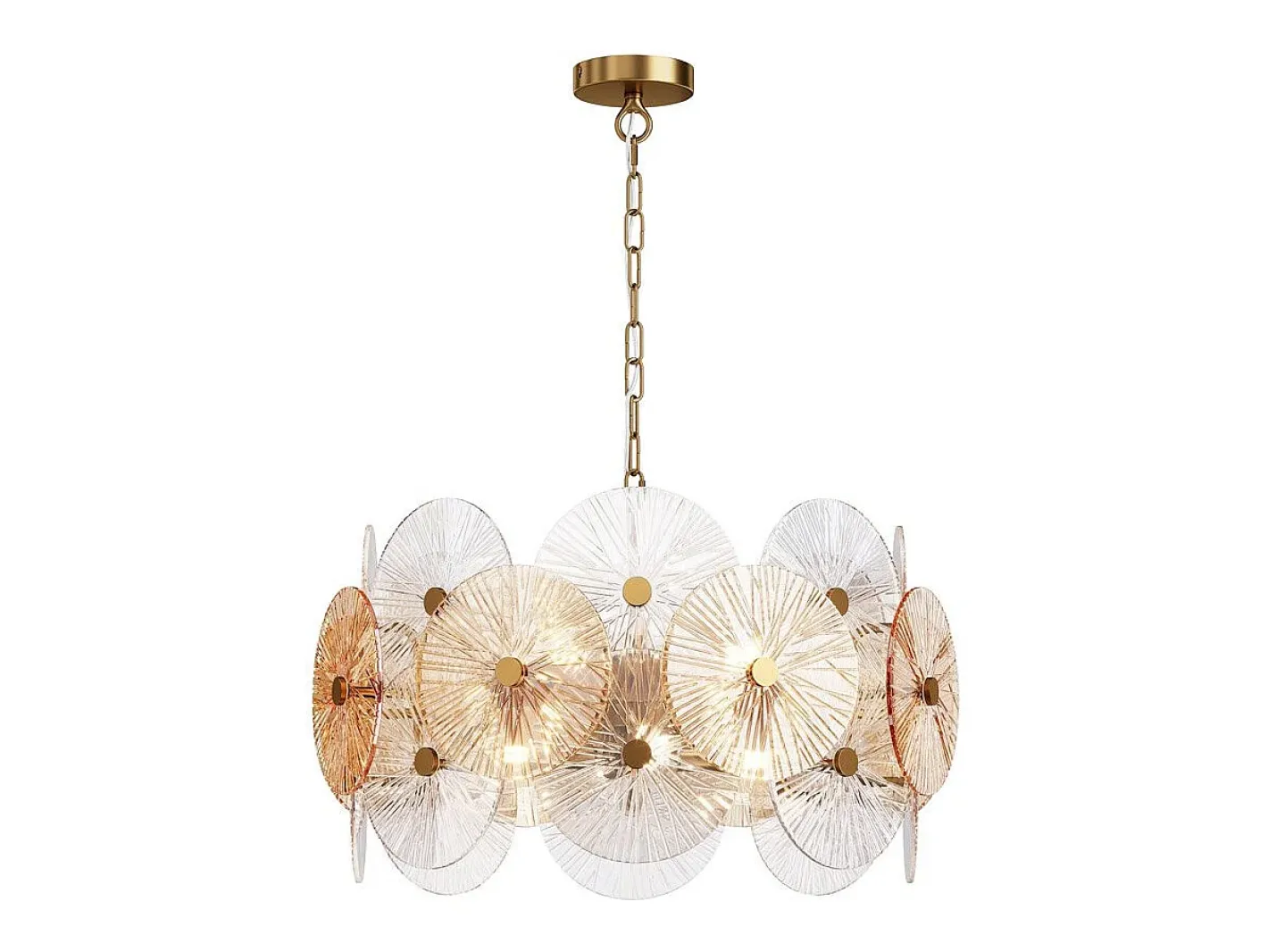 Maytoni Lámpara Suspendida-Lampadario Contemporaneo Aster Metallo Oro 8 Luci Con Diffusore In Vetro Dorado