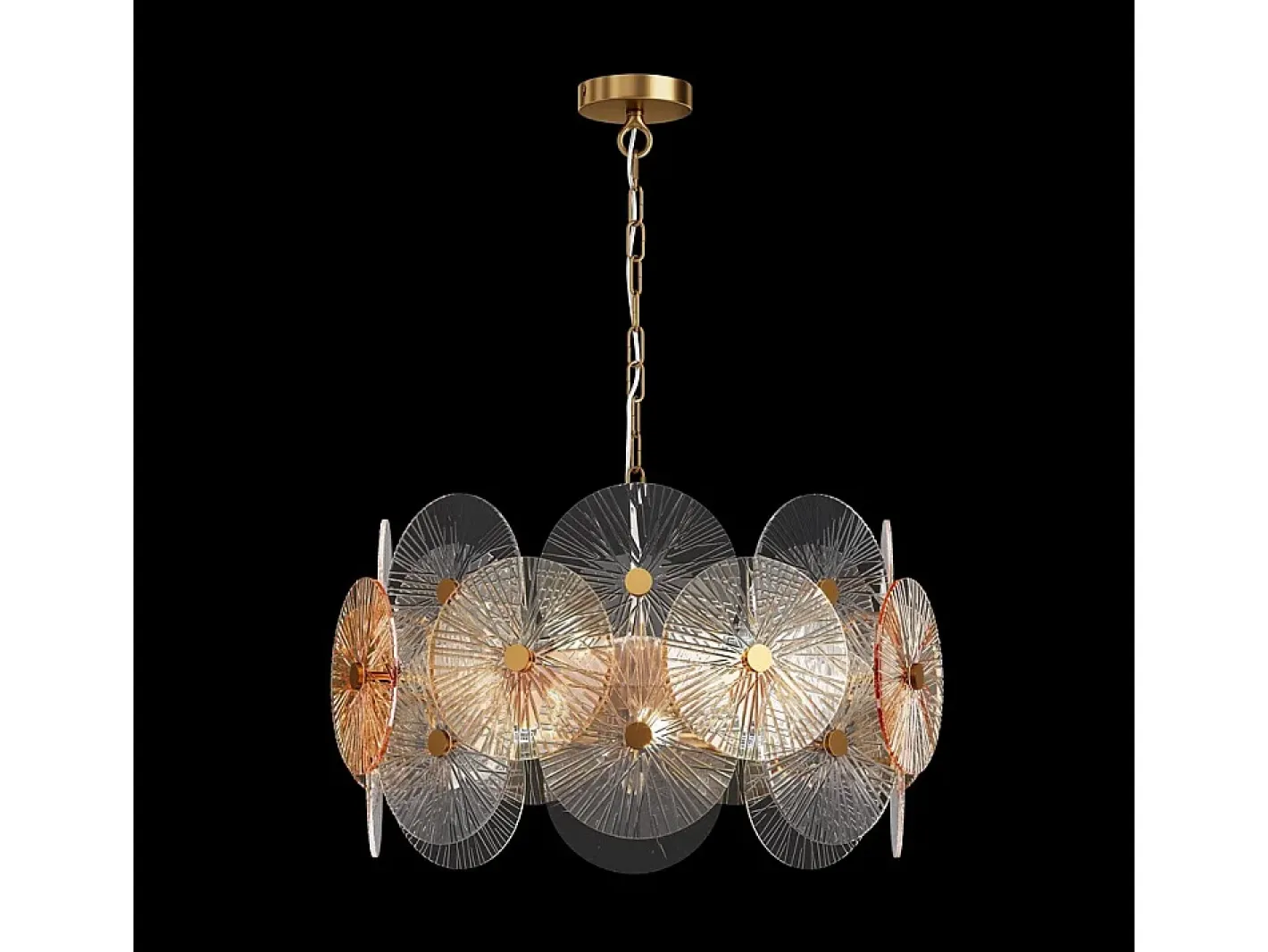 Maytoni Lámpara Suspendida-Lampadario Contemporaneo Aster Metallo Oro 8 Luci Con Diffusore In Vetro Dorado