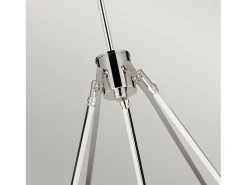 Lámpara Suspendida-Lampadario Contemporaneo Harper Acciaio Nichel Lucido Vetro 5 Luci E14 Gris