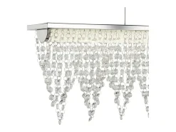 Lámpara Suspendida-Lampadario Contemporaneo Drape Acciaio Cromo Vetro Trasparente Led 21W 4000K Plateado