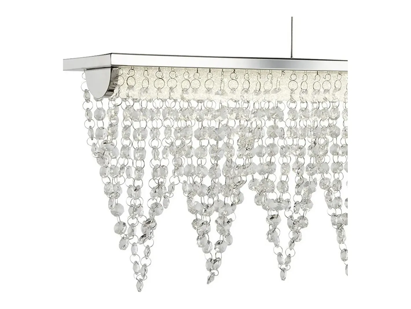 Lámpara Suspendida-Lampadario Contemporaneo Drape Acciaio Cromo Vetro Trasparente Led 21W 4000K Plateado