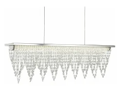 Lámpara Suspendida-Lampadario Contemporaneo Drape Acciaio Cromo Vetro Trasparente Led 21W 4000K Plateado